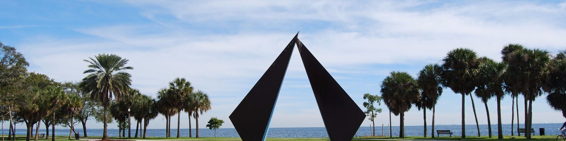 St. Petersburg has multiple miles of bay-side biking and walking trails. There is also parks with sculptures like this one, playgrounds, basketball courts, and even a public swimming pool. We had such a blast riding bikes along the water!