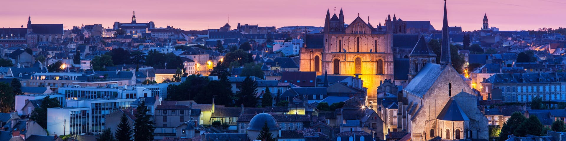 Panorama of Poitiers with Cathedral of Saint Peter