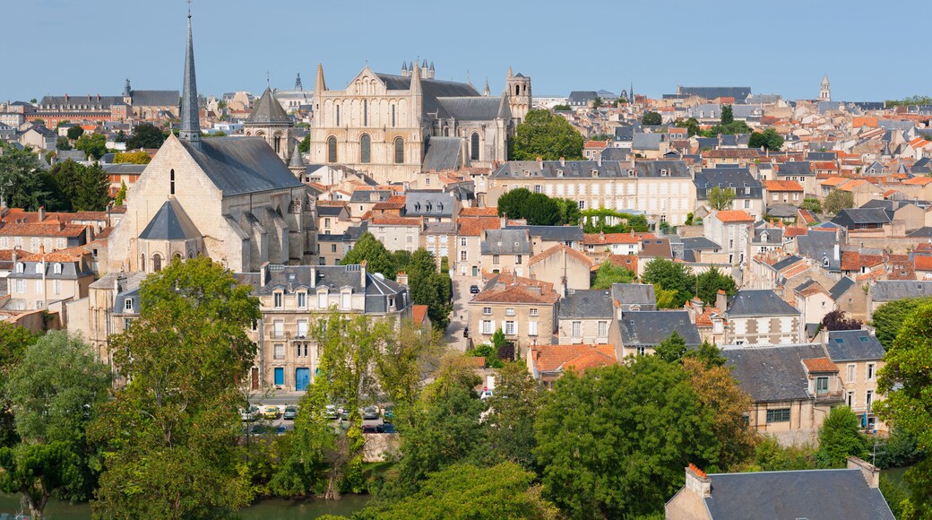 Cityscape of Poitiers at a summer day