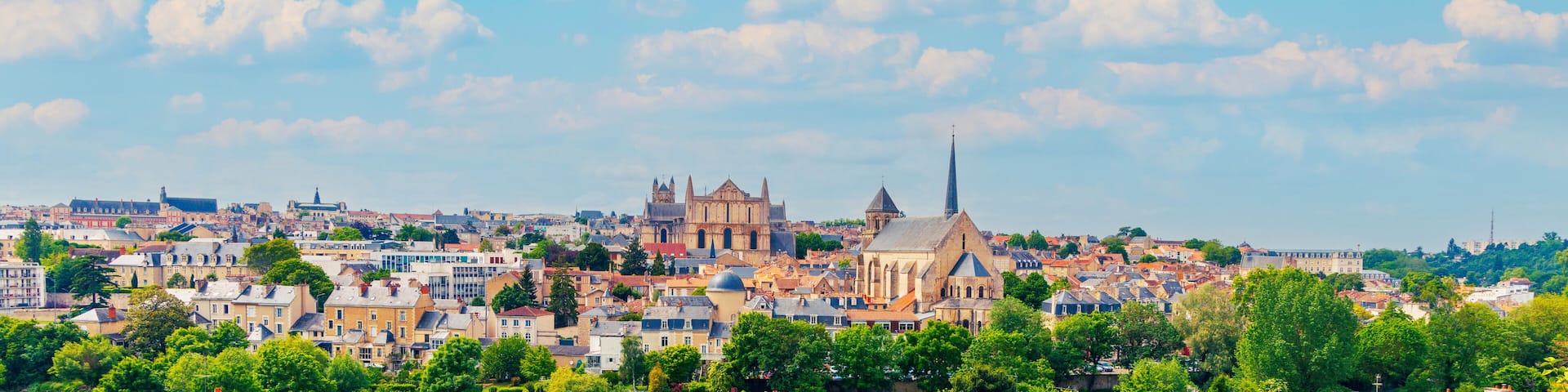 Panorama of Poitiers city landscape view