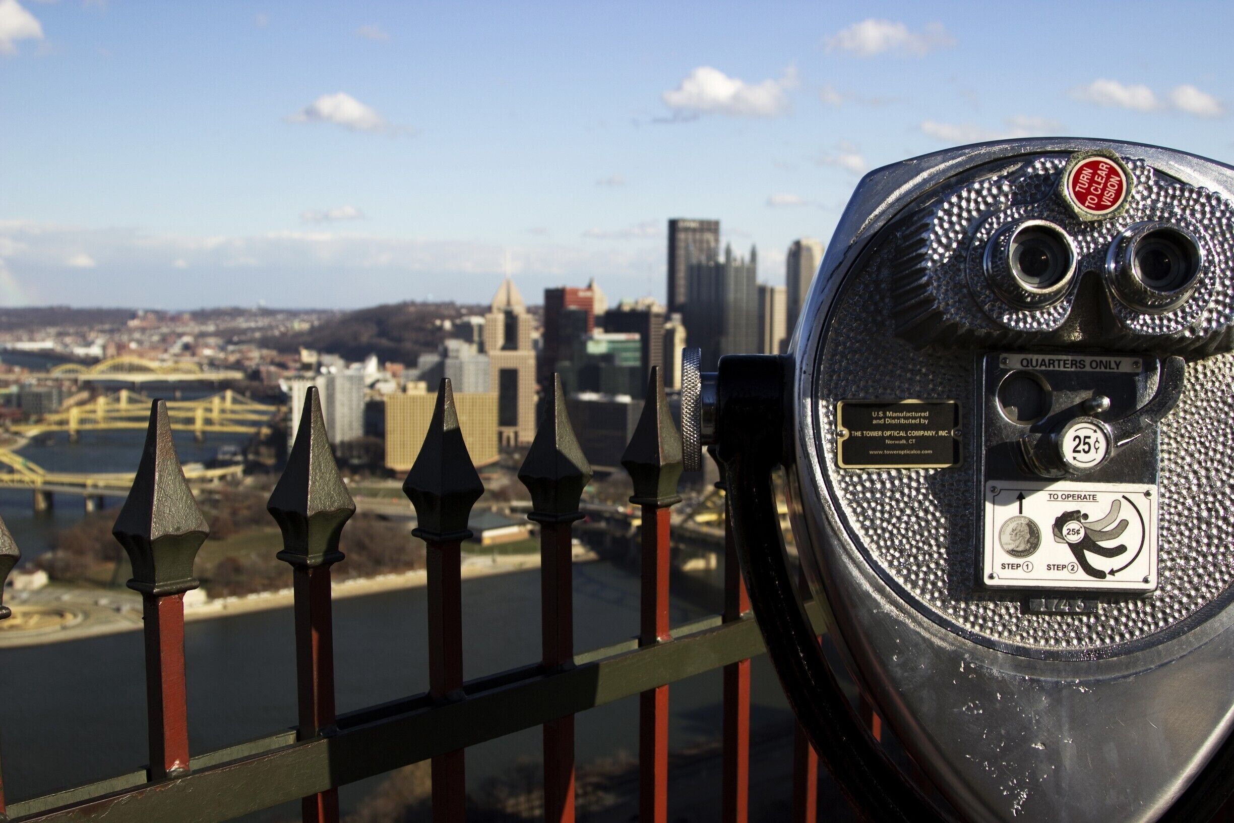 Take the Duquesne Incline to the top and then enjoy gorgeous views on the observation deck. Take a closer look and use the binoculars to spot your favorite local attractions. #localgem