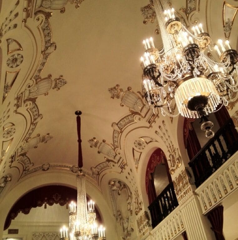 One of the Heinz Hall lobby ceilings