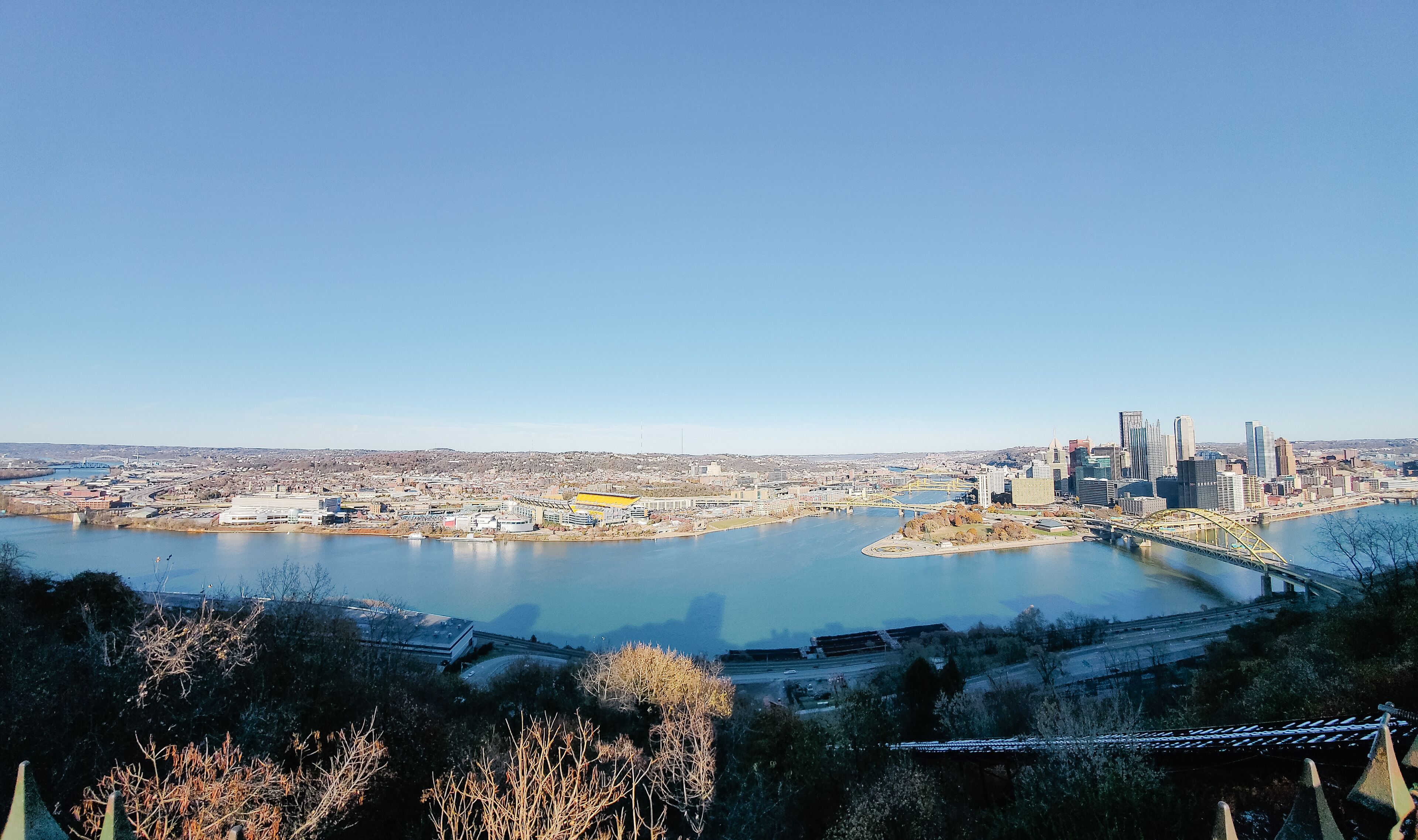 Panoramic views of PIttsburgh from the top deck of the Duquesne Incline | Voted one of the 10 Best City Views in the USA | parking across the street at Three Rivers Heritage Trail | $5 USD rountrip, kids under 5 free | Heritage collection & gift shop at top | Observation Deck open but under construction #familytravel #lovepittsburgh