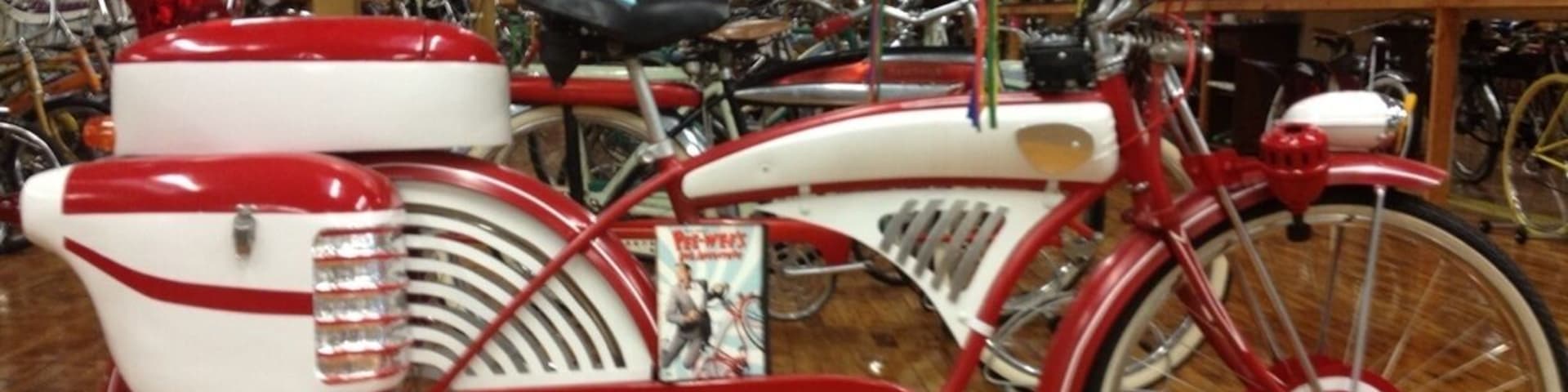 Bicycle Heaven is a great museum, donation based, for anyone that has an interest in unusual museums. This picture shows Pee Wee Herman's actual bike from the movie. There are 2 levels to the museum( which is also a bike shop, bike repair shop and bike rental). For those biking, it is closely located near the River Trails.
