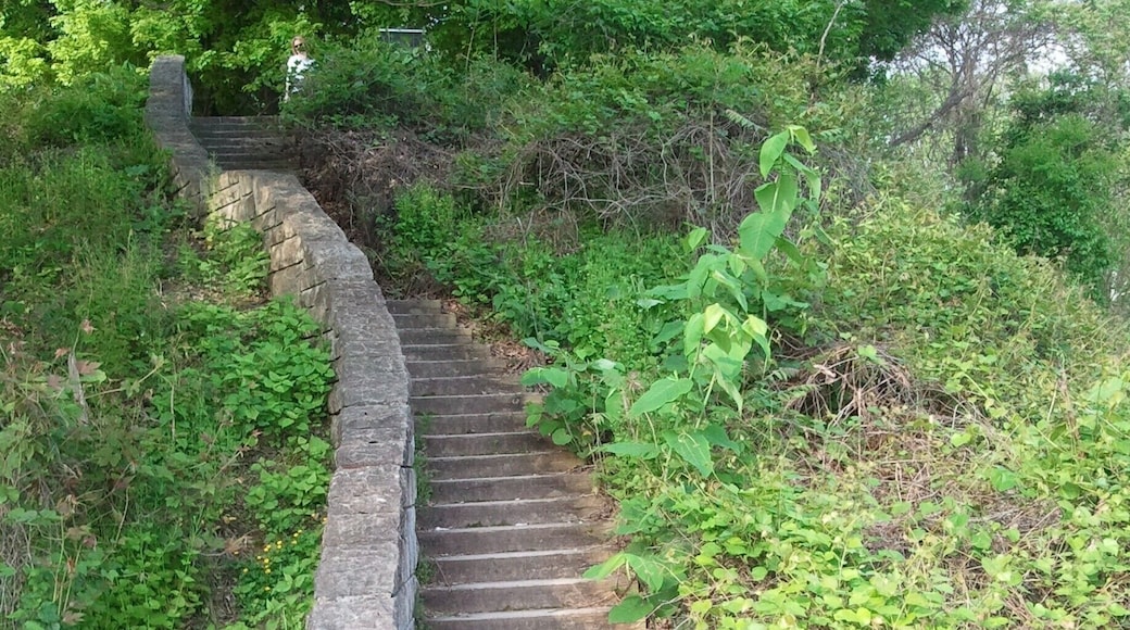 Stone staircase up from the river