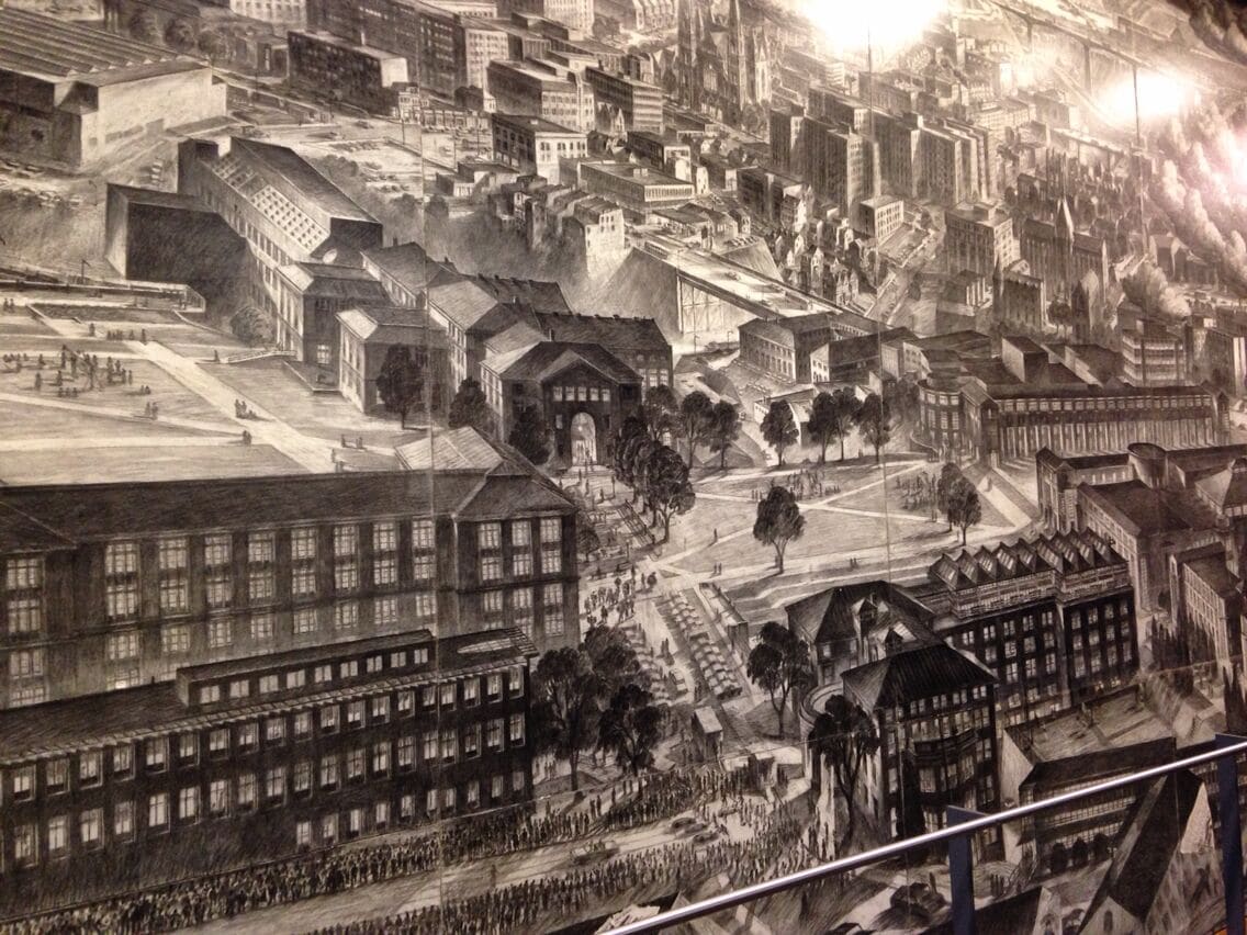 Awesome wall murals by artist Douglas Cooper. These walls are designed to give viewers the sense that they can "walk into" the space depicted in the mural. Whether by turning corners into alcoves, as is the case with the Northwall Mural, or by extending full height from baseboard to the ceiling, as occurs throughout, the intention is to present no visible edges. The sense of the art work is not that of a picture on a wall, but of an edgeless view into a space beyond.

