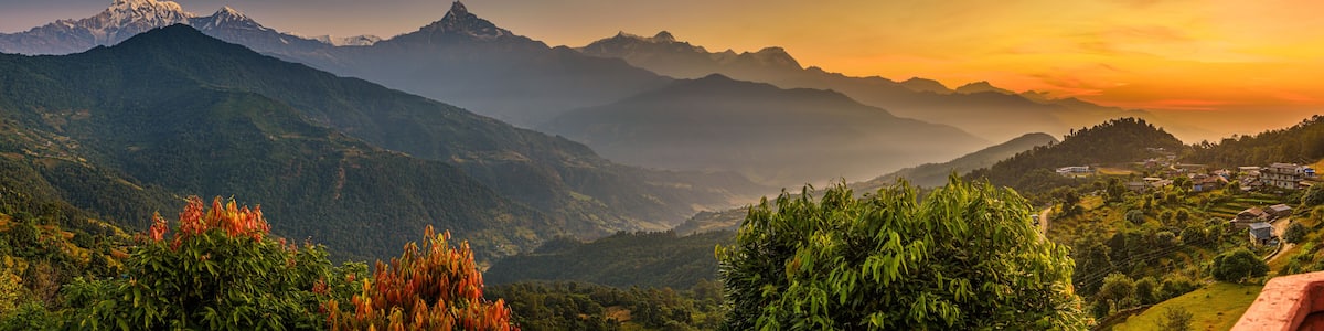 Sunrise over Himalaya mountains