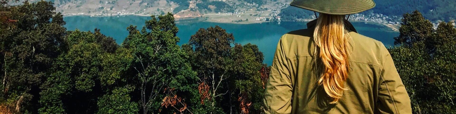Amazing view after a short hike to the Stupa in Pokhara, Nepal