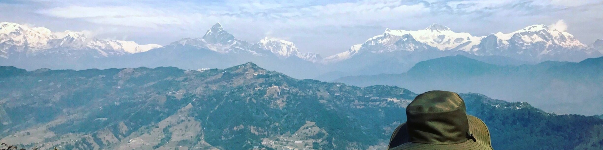 Amazing view after a short hike to the Stupa in Pokhara, Nepal