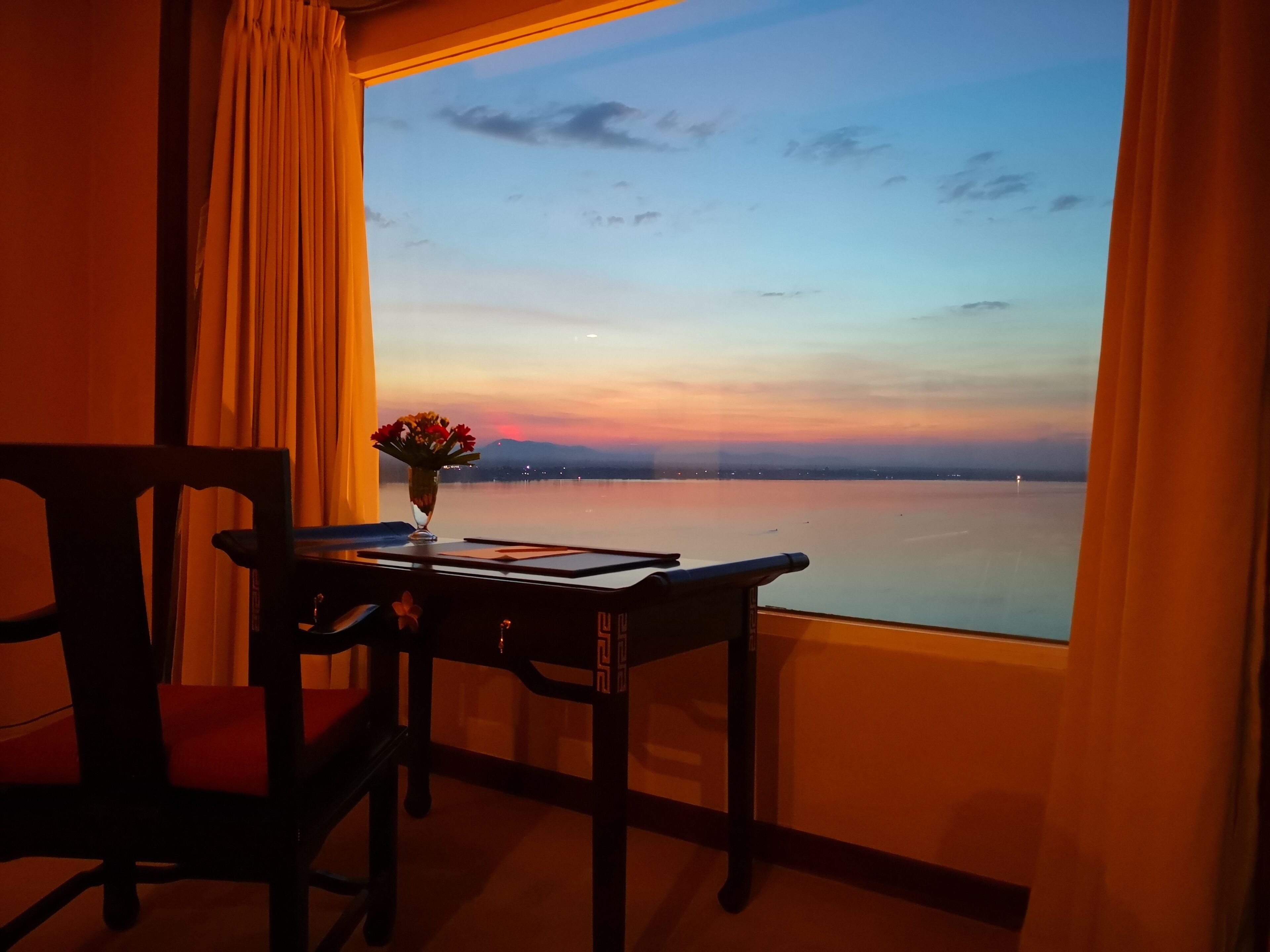 Sun set overlooking the Mekong River 