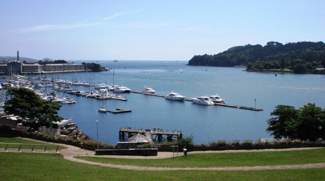 Plymouth, Pontoons, Mount Wise The Royal William yard at Stonehouse lies in the background
