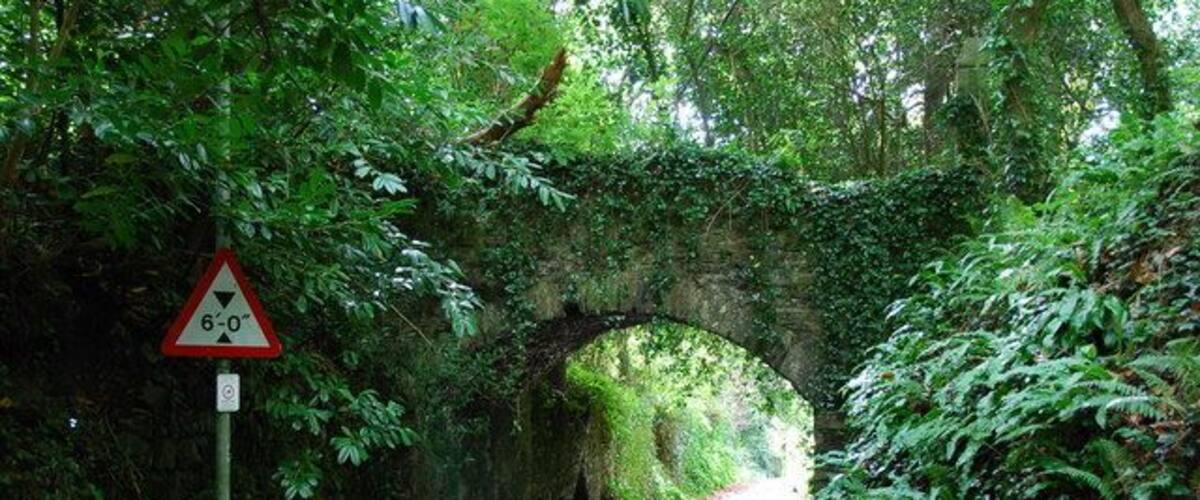 Old Bridge Situated at the top of the hill leading down to Winstone,this bridge used to carry the former driveway from Brixton Lodge to Kitley House.