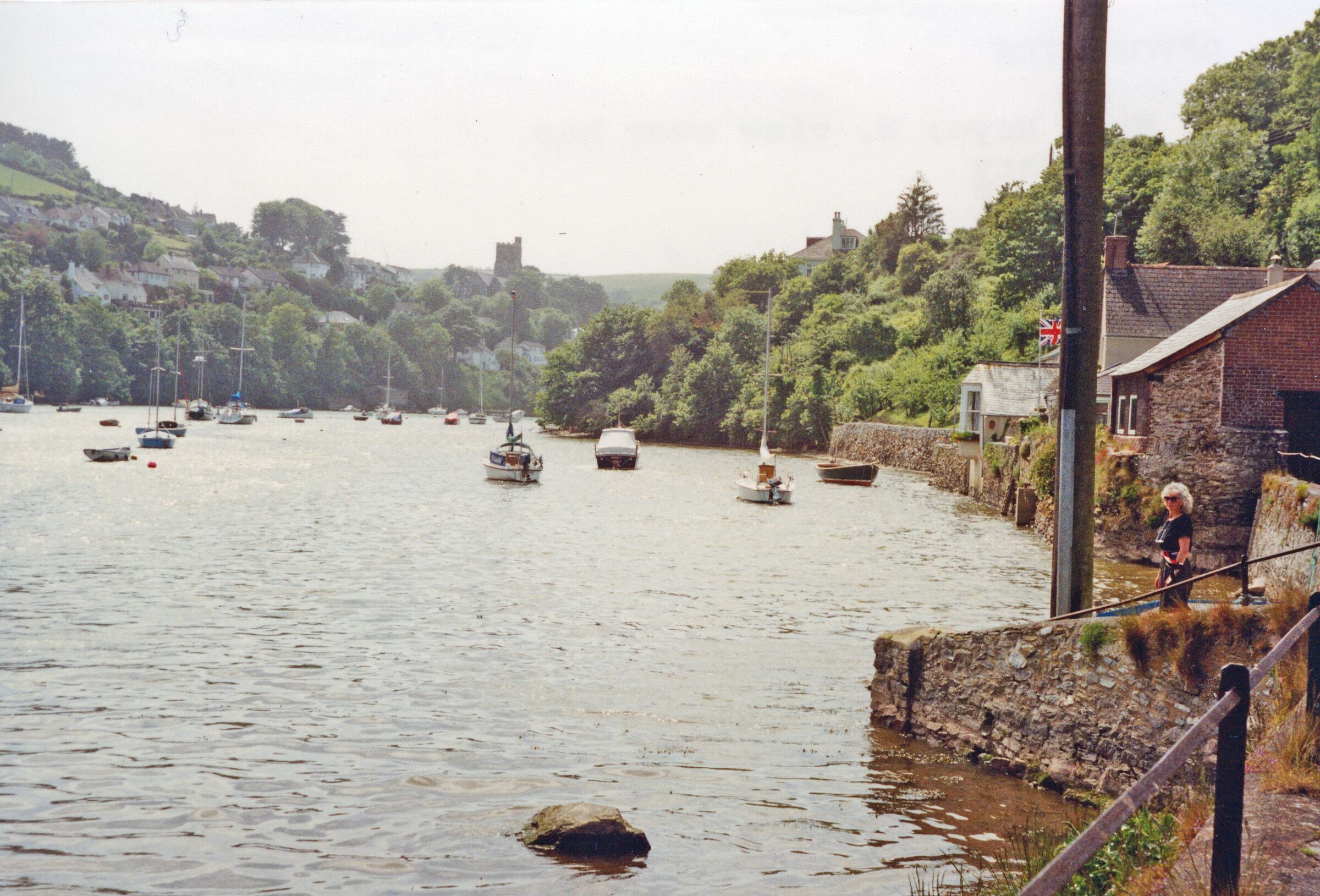 Newton Ferrers: westward on Newton Creek, 1991. View westward opposite Noss Mayo.