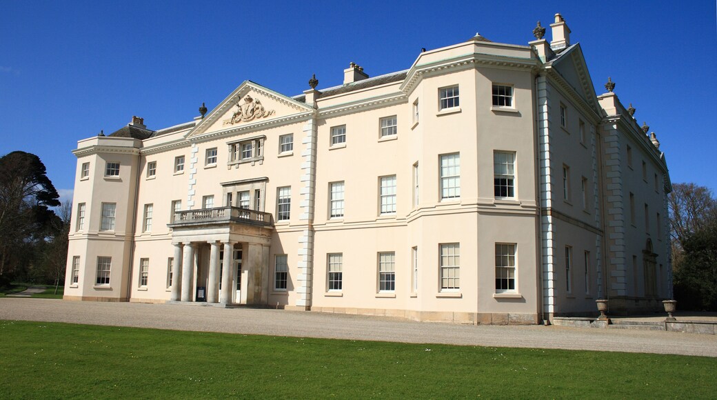 Front view of the Saltram House mansion in Plymouth.