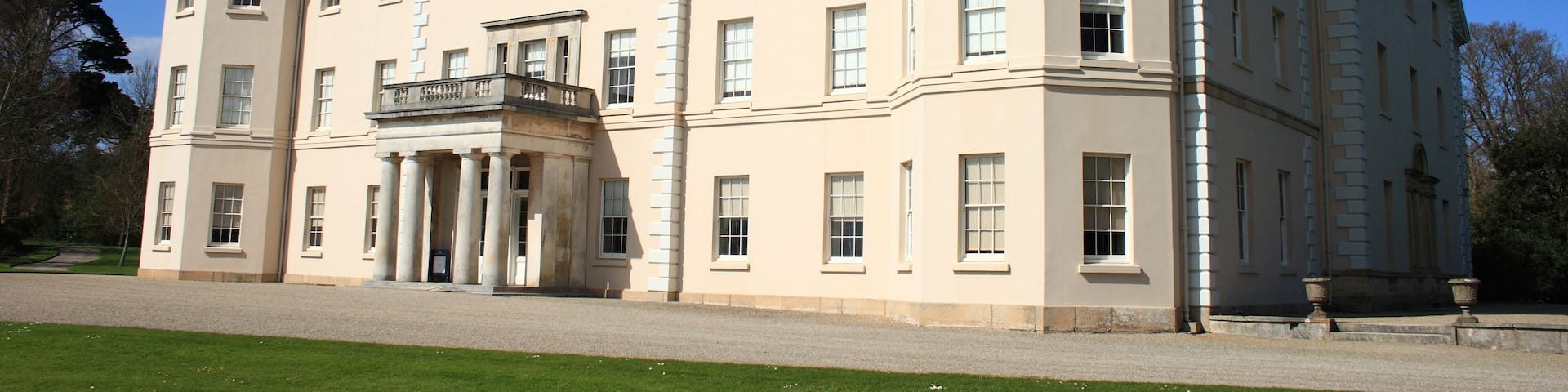 Front view of the Saltram House mansion in Plymouth.