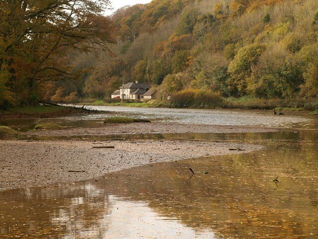 Tamerton Lake The creek below Tamerton Foliot, seen from close to its head and the normal tidal limit. Salts Cottage nestles below Tor Plantation.