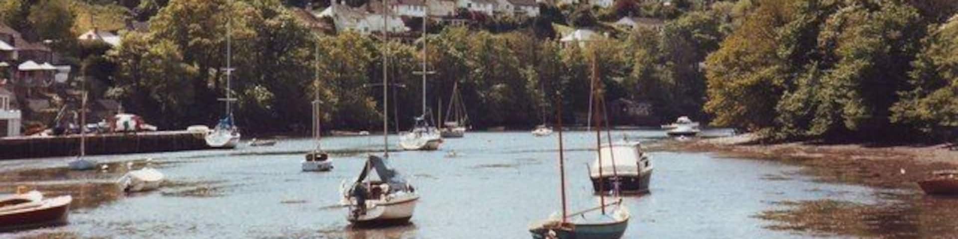 Newton Creek looking towards Noss Mayo, Devon The photo seems to show the end of the creek, but in fact that is behind the photo. Around the bend in the middle of the photo the creek eventually joins the sea.