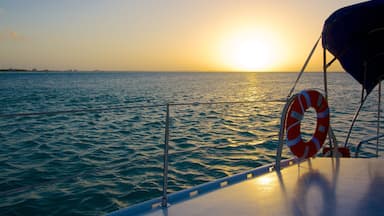 Providenciales which includes a sunset and boating
