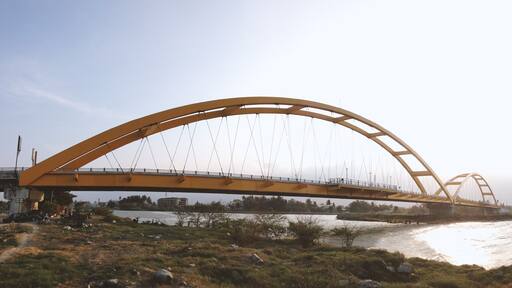 Beautiful Golden Bridge on Palu, Indonesia