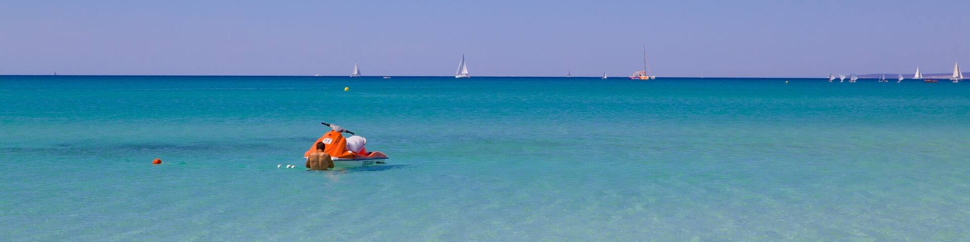 Palma de Mallorca which includes jet skiing and general coastal views