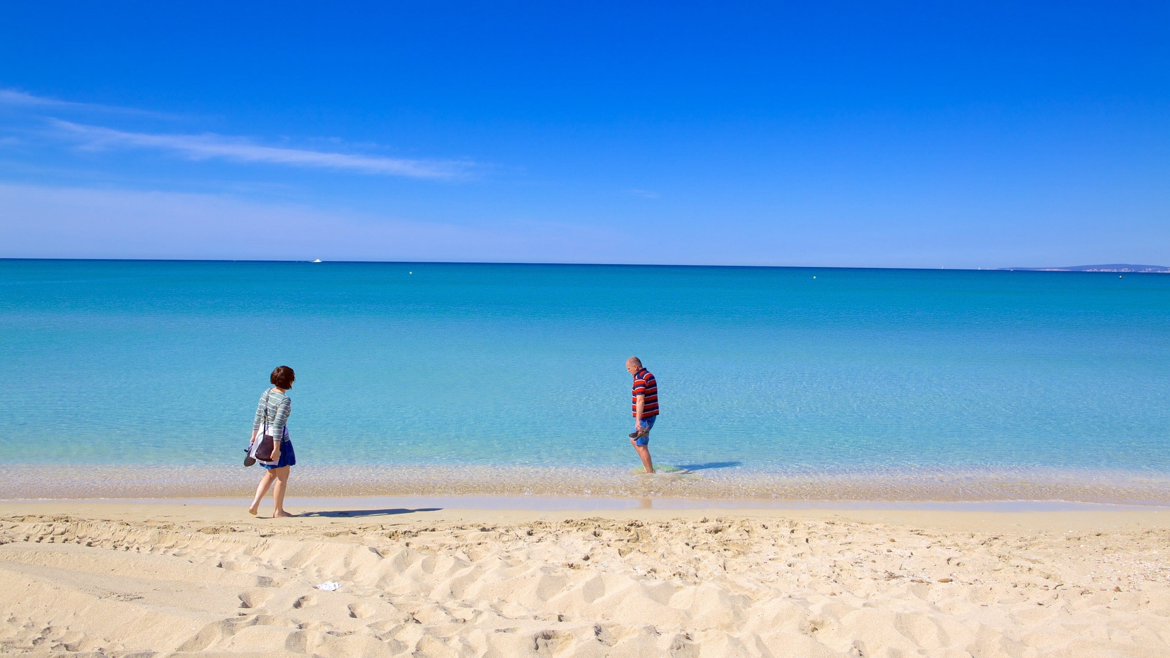 Palma de Mallorca showing a beach as well as a couple