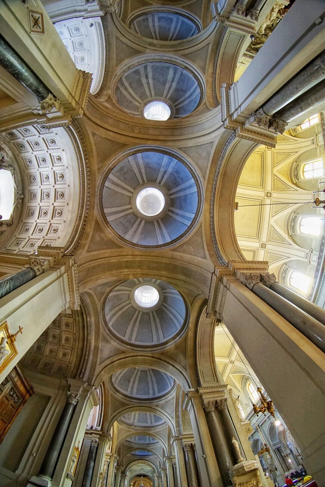 The beautiful ceiling of Palermo Cathedral. 
Fantastic location.
Taken on a Sony a6000 with 7artisans a fisheye lens .