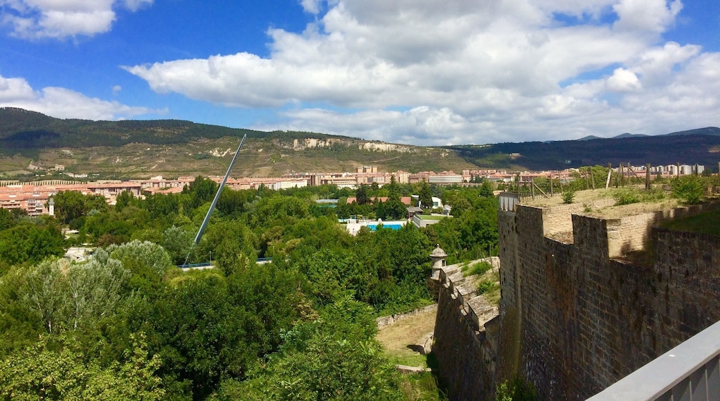 Looking out to the modern city from the walls of the old.