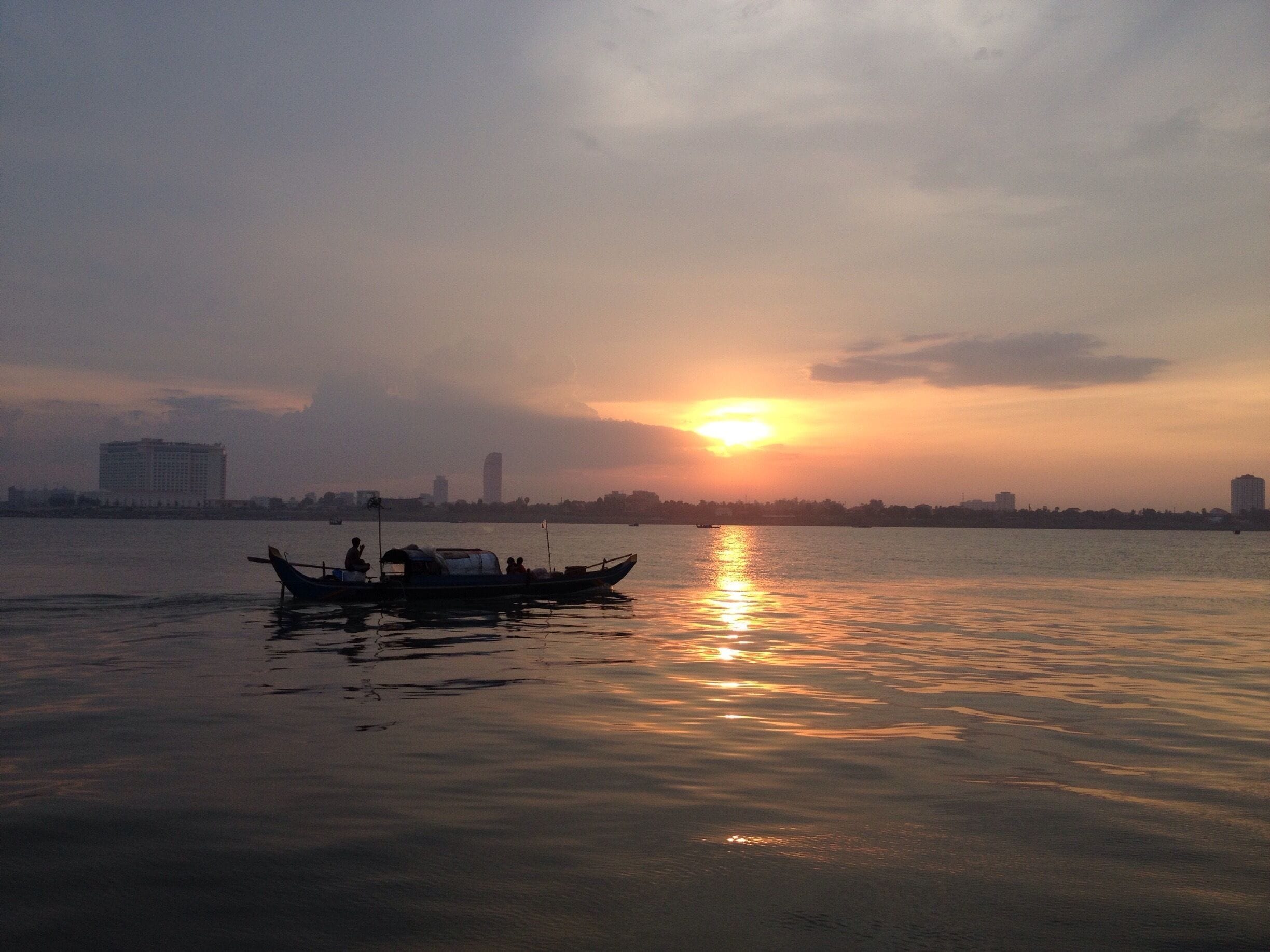 Taken while on a sunset cruise, The boat stopped for few minutes for the passengers to watch the sunset. 