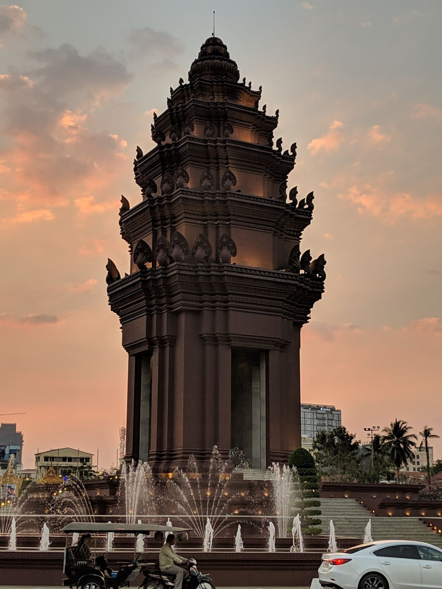 Stopped at Independence Monument as part of Cyclo tour in Phnom Penh, a great way to see the city.