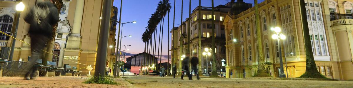 Porto Alegre Blue Hour, center of the state capital of Rio Grande do Sul