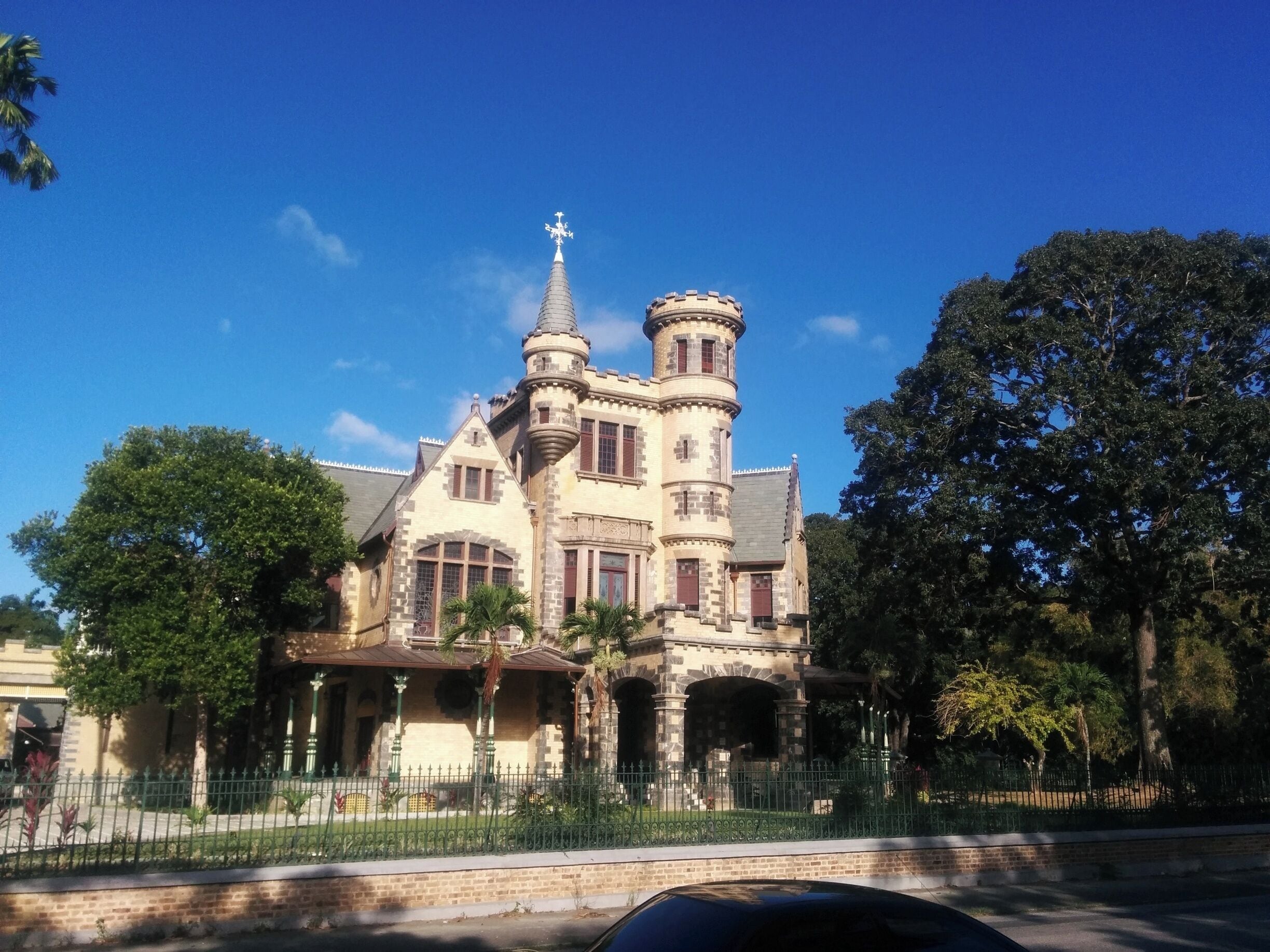 One of the Magnificent Seven historical buildings around the Queen's Park Savannah in Port-of-Spain in Trinidad. Now fully refurbished it was earmarked to be a hotel for visiting Diplomats etc to the Govt of Trinidad and Tobago.