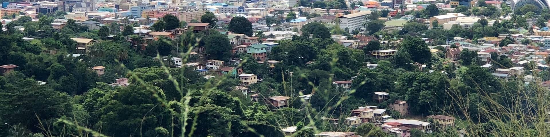 Looking out over the town of Port of Spain.