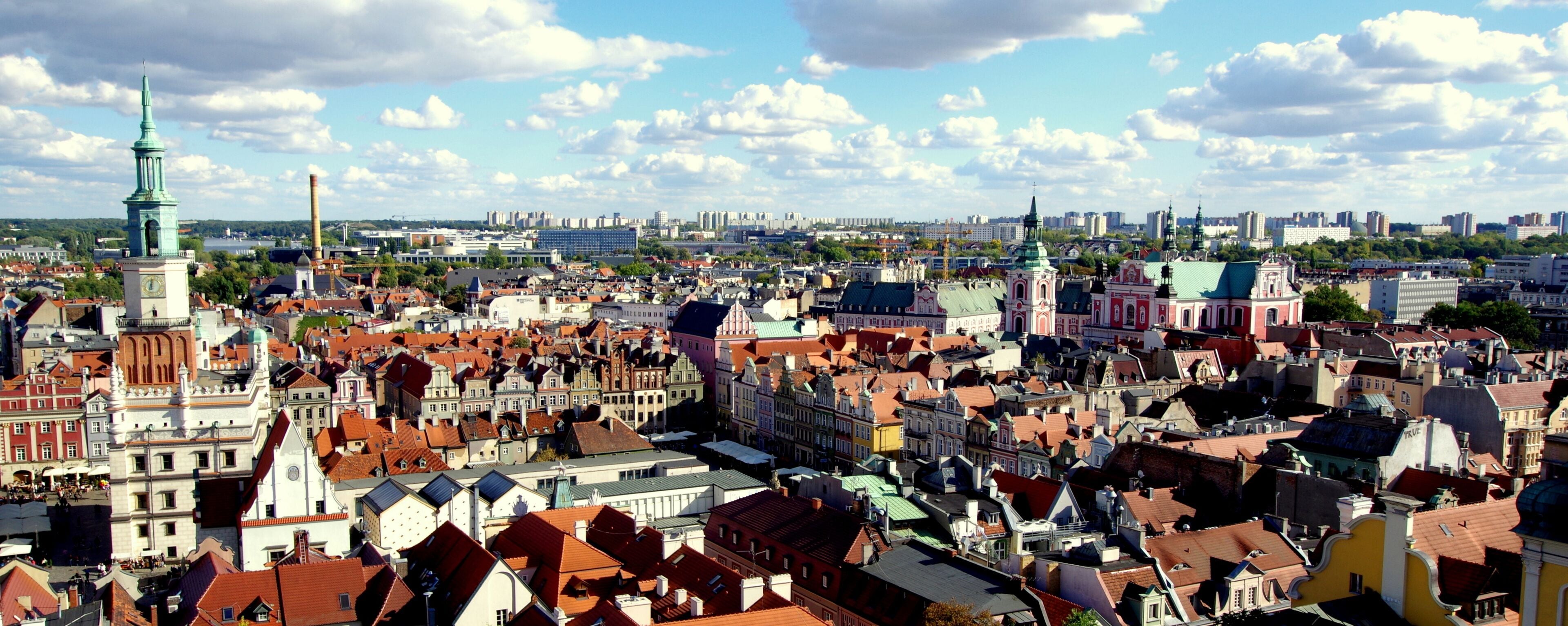 Panorama of Poznan, the old Polish historical city