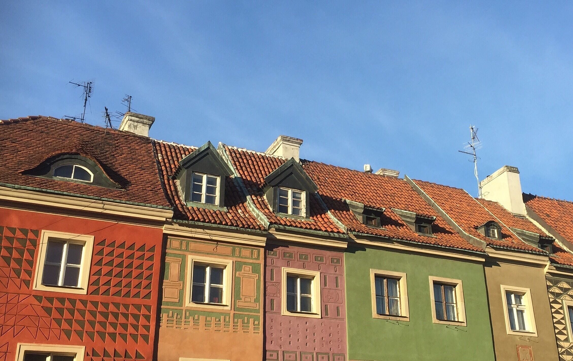 Colourful rooftops on Stary Rynek, Poznan