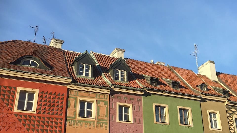 Colourful rooftops on Stary Rynek, Poznan