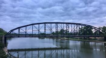 Washington Avenue Bridge over the Brazos River, photo taken from the Waco Suspension Bridge