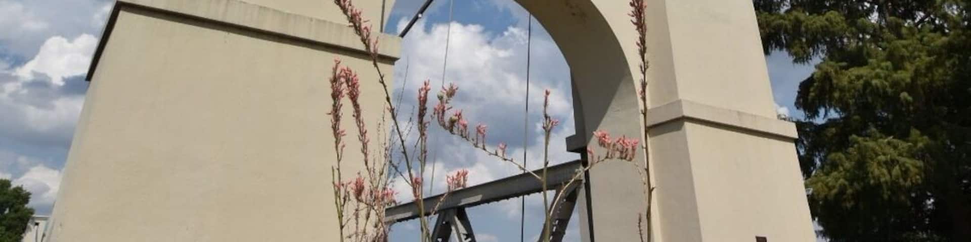 First bridge across the Brazos River.