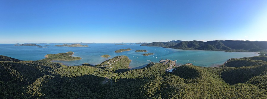 Aerial panarama of Shute Harbour Queensland Australia