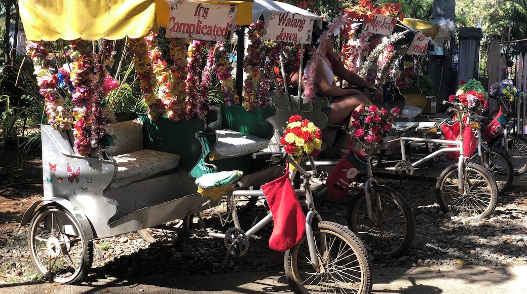 Tricycles inside Plaza Cuartel for visitors to take photos