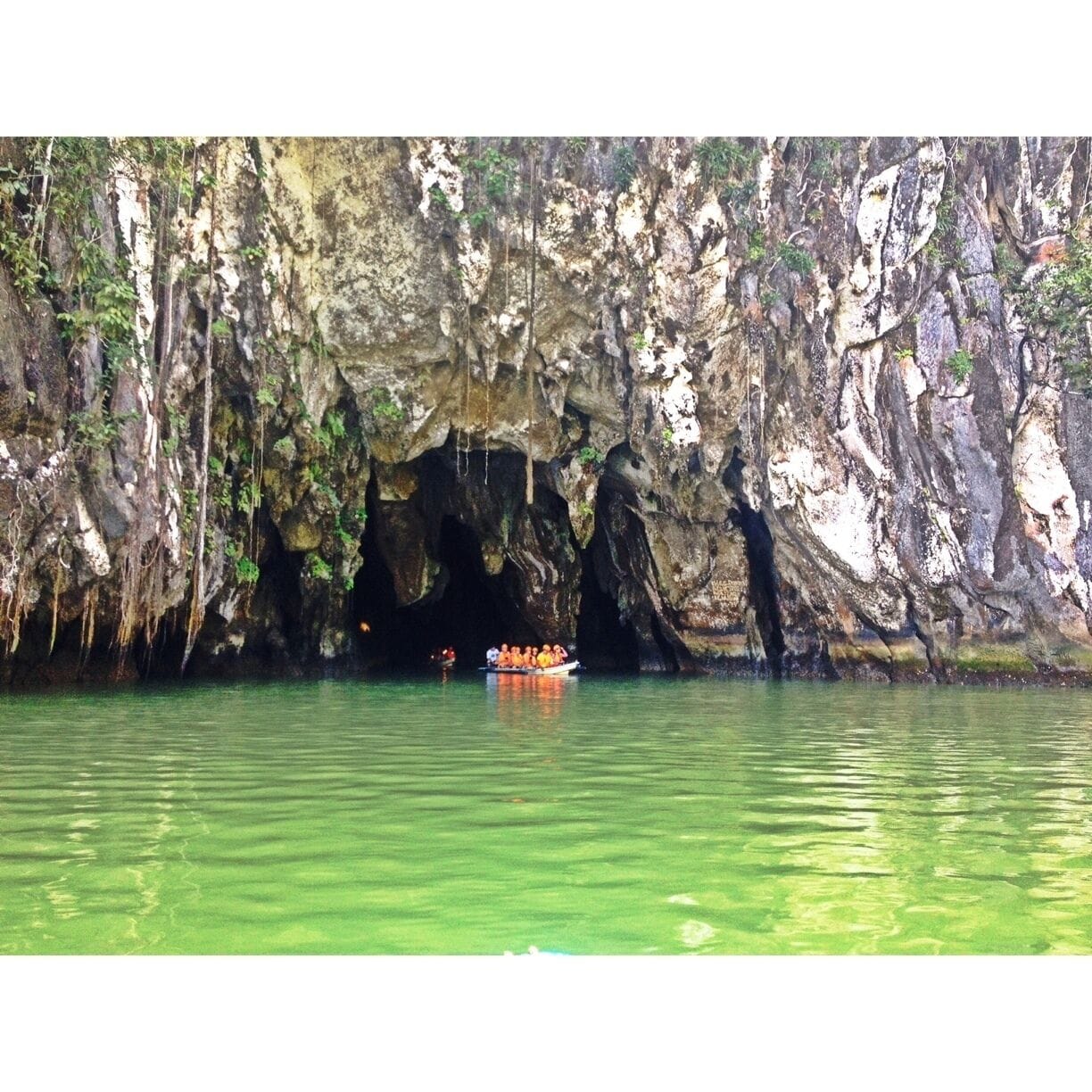 Visited this underground river in Puerto Princesa, Palawan twice. I just love the boat ride getting inside the cave and watching those beautiful rock formations. 
This Underground River is one of the 7 wonders of nature and said to be the longest navigable underground river in the world. 