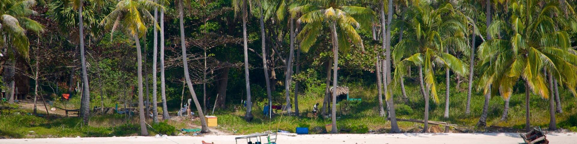 Phu Quoc Island featuring tropical scenes, a beach and general coastal views