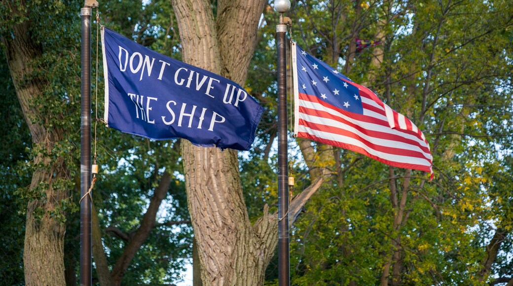 Flags at the Perry Monument, Presque Isle