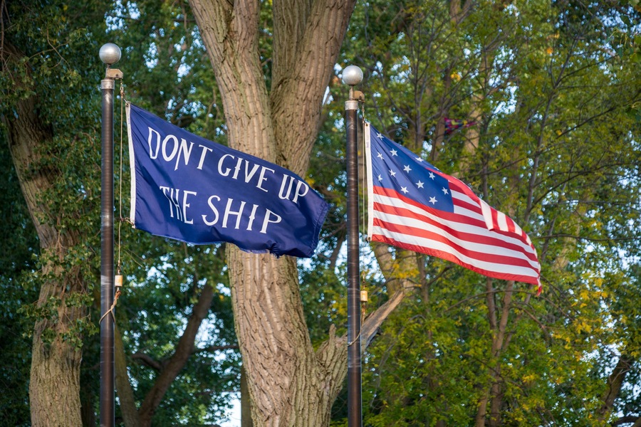 Flags at the Perry Monument, Presque Isle
