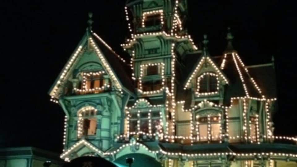 Carson mansion - enjoying a few days of R&R in Eureka visiting friends & family. Staying at the Carson Hotel with a great view of the mansion from my room. Lovely in holiday lights.