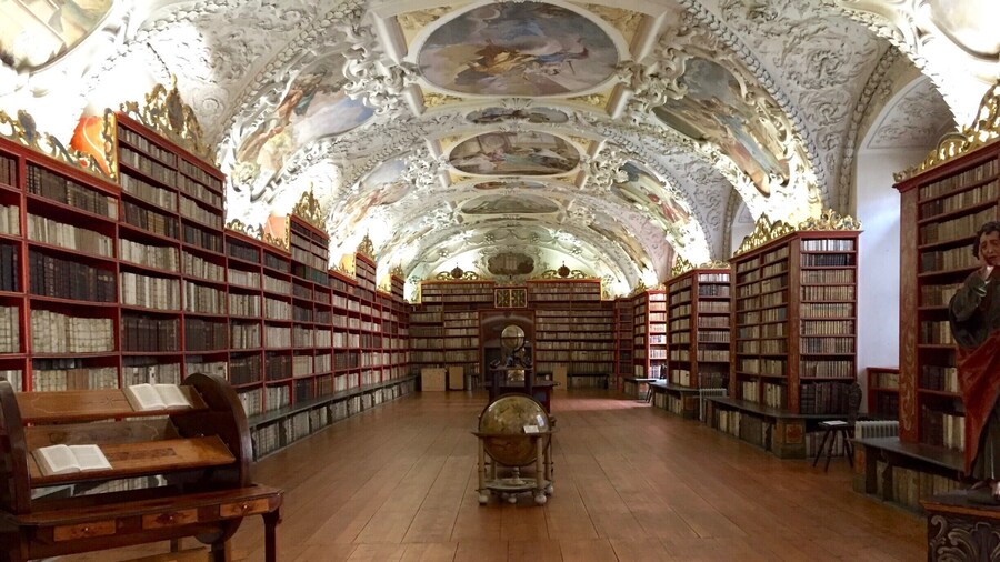 A library in the Strahov Monastery in Prague. It is a beautiful walk up to the monastery with great views of Prague as well.