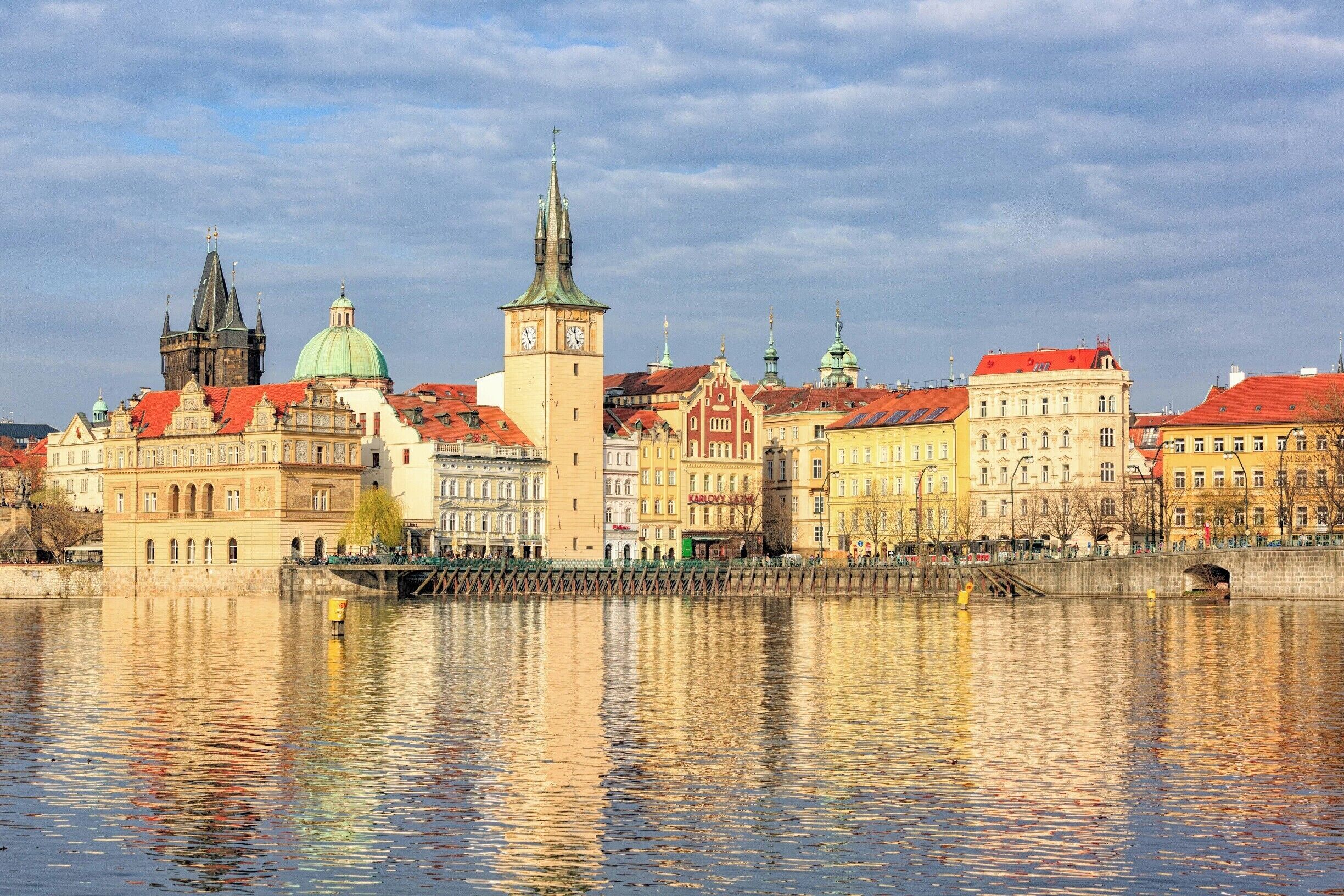 This is a view from Strahov Island towards the east (Old Town) with the soft light of the late afternoon sun. I love the reflections of the colorful buildings. Prague is like fairytale. 