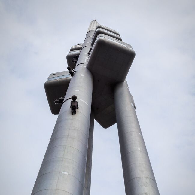 Černy's "Babies" - babies crawling up one of the world's (most voted) ugliest buildings.