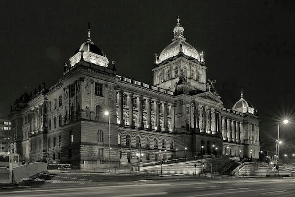 March 2006
National Museum, Prague
Building of National Museum is dominating the main city centre Wenceslaw's square. Currently in reconstruction and to be opened in 2018 for 200. anniversary of National Museum establishment. The Neorennaisance building was built in 1885-91 by architect Josef Schulz. Interesting are 72 names of Czech history important men (eg. kings Rudolf II., Charles IV., Jan Hus, Tycho Brahe, Johannes Kepler etc.) written in Gold under the outer windows.