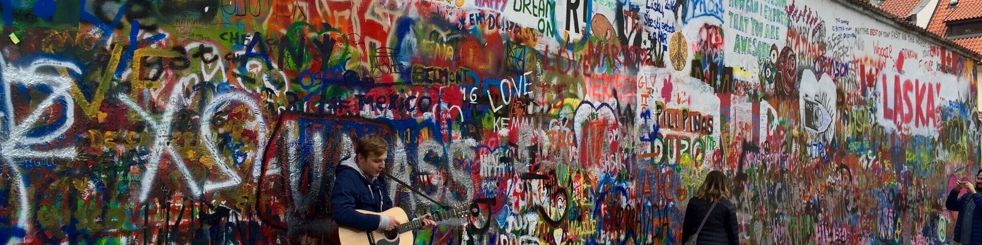 The Lennon Wall near the Charles Bridge in Prague.