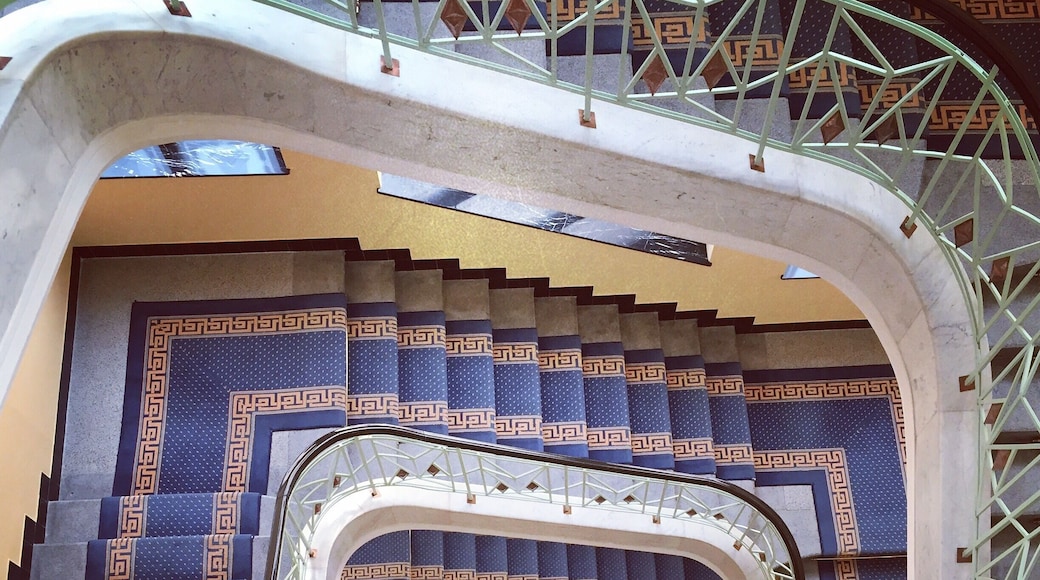 Beautiful staircase in the Art Deco Imperial Hotel in Prague